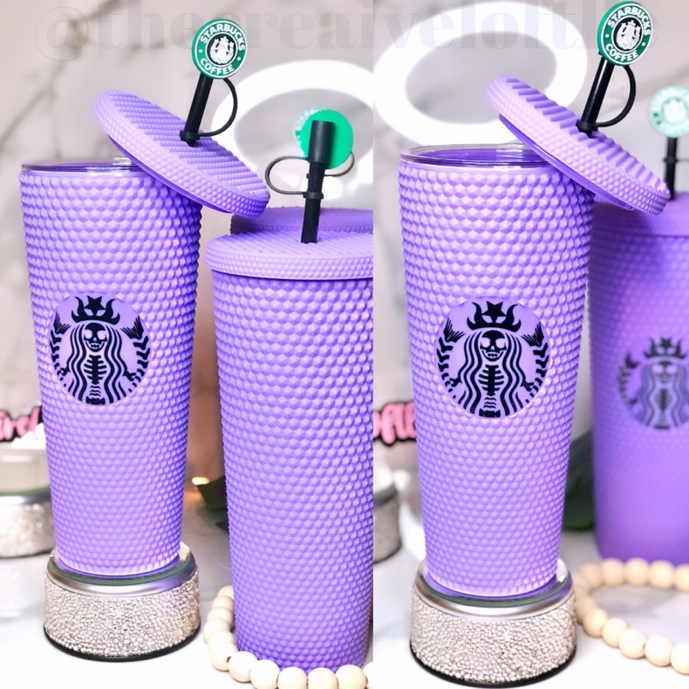 Custom 24oz Spooky Mermaid Studded Tumbler 💜